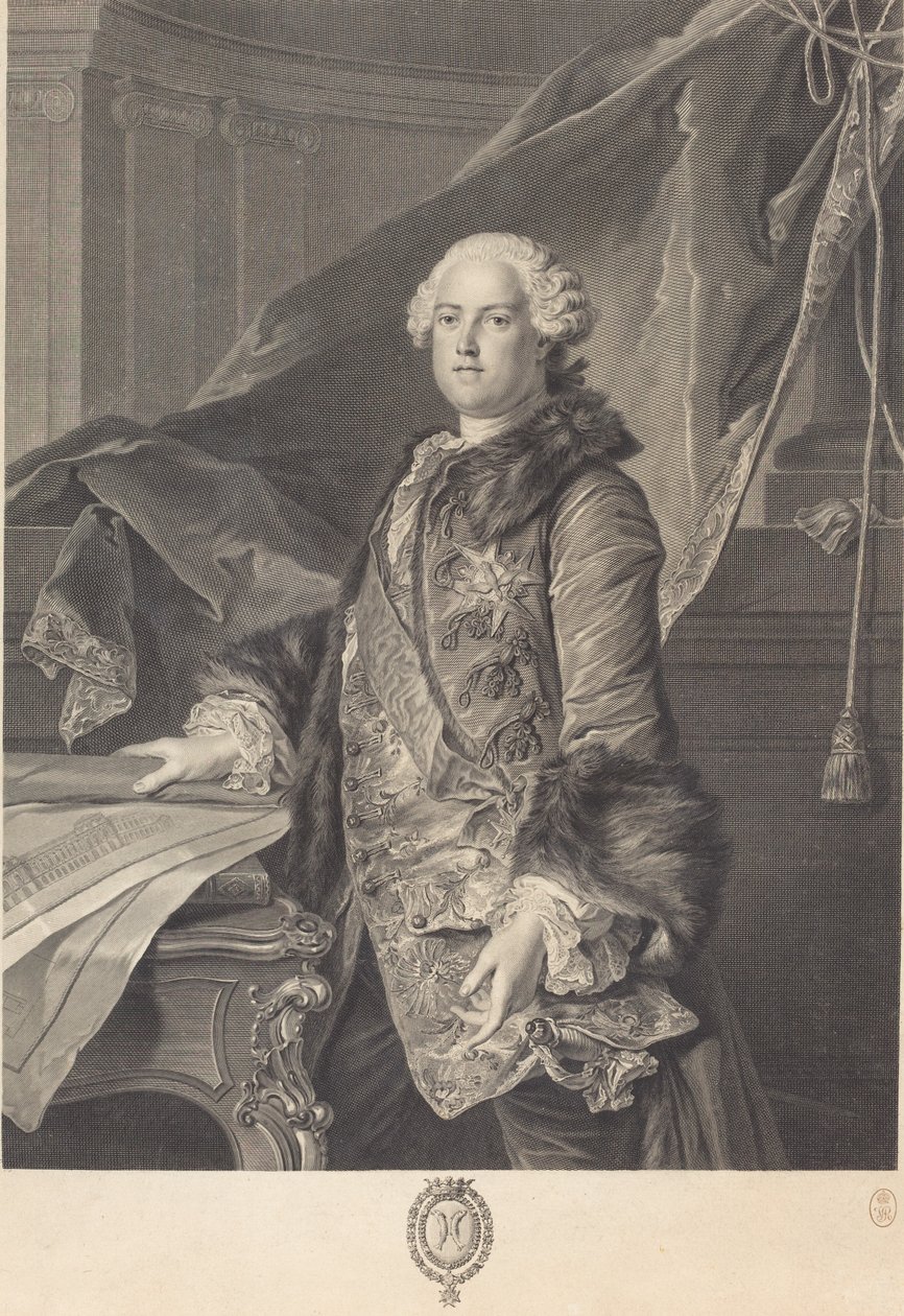 Marigny márki alkotó: Johann Georg Wille after Louis Tocqué
