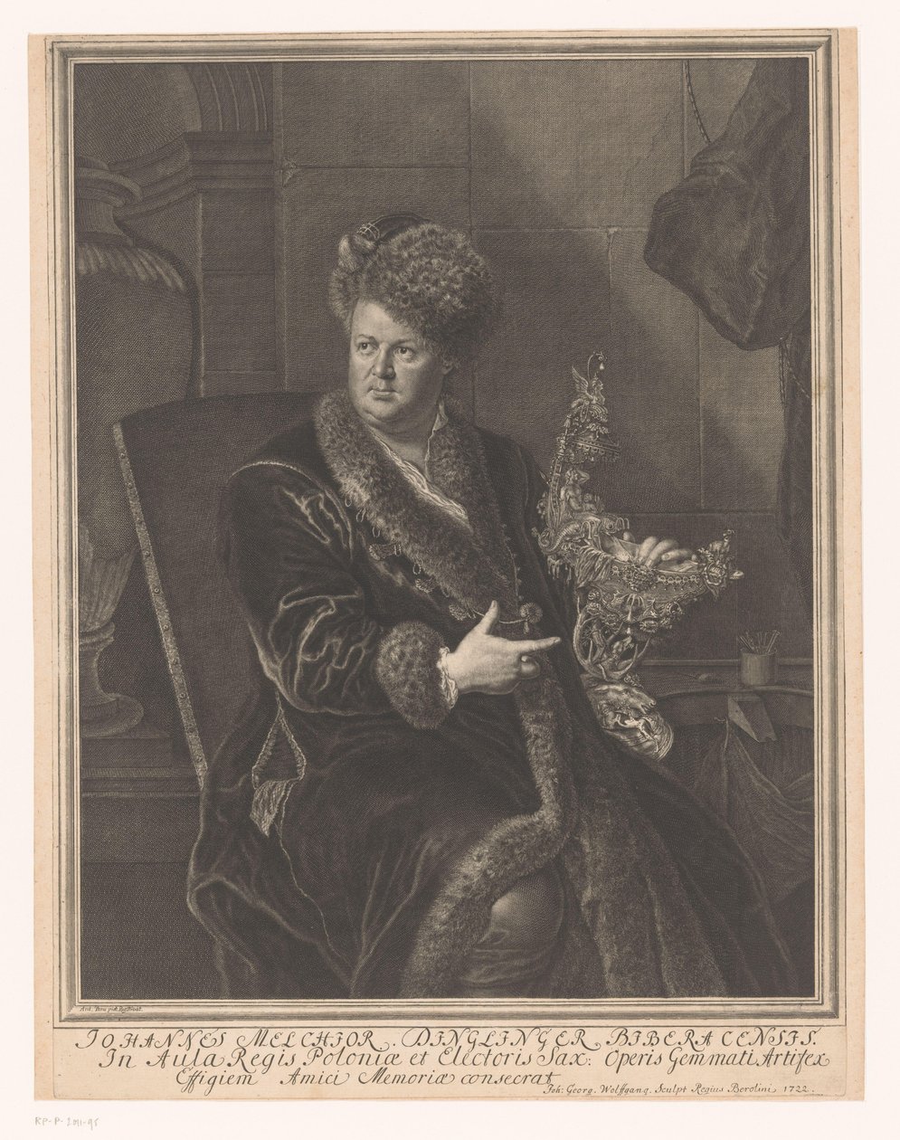 Johann Melchior Dinglinger ötvös portréja alkotó: Johann Georg Wolffgang