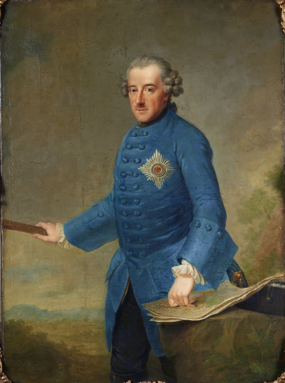 II. Frigyes porosz portréja 1712-1786, 1763. alkotó: Johann Georg Ziesenis the Younger