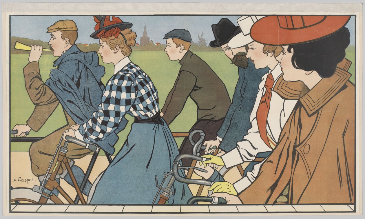 Poszter a „Gamers Bicycles” című filmhez, 1912 körül (litho) alkotó: Johann Georg van Caspel