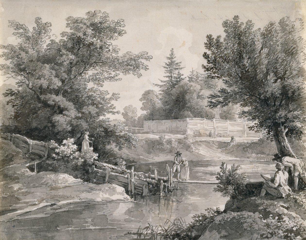 A Hirschangerben az Angolkertben alkotó: Johann Georg von Dillis