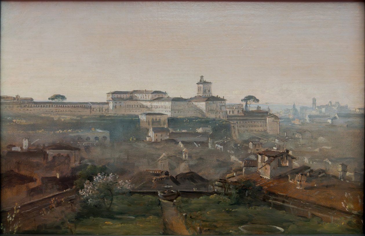 Kilátás a Villa Maltából a Quirinaléra alkotó: Johann Georg von Dillis