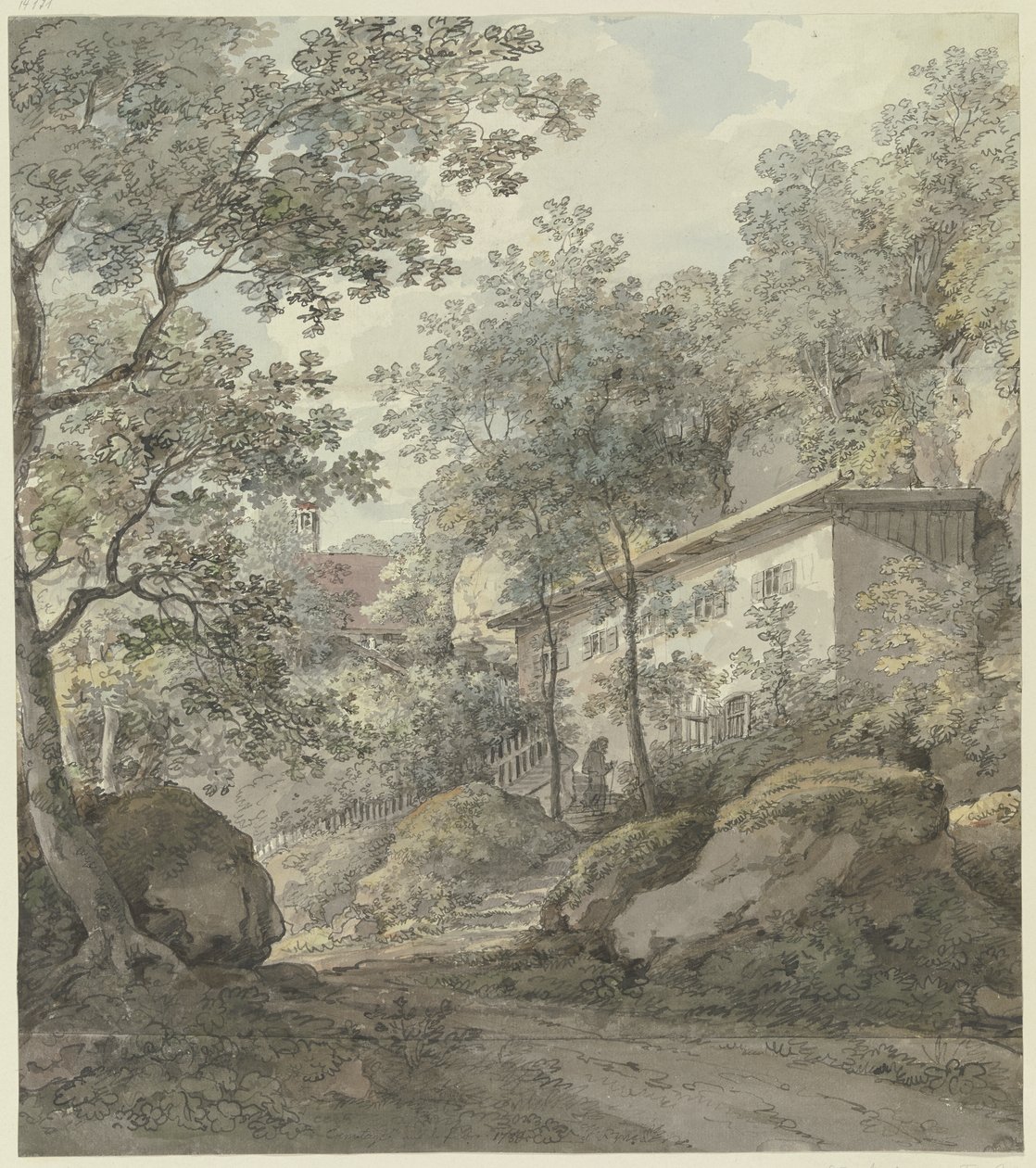 Ház a fák alatt (Remetelak) alkotó: Johann Georg von Dillis