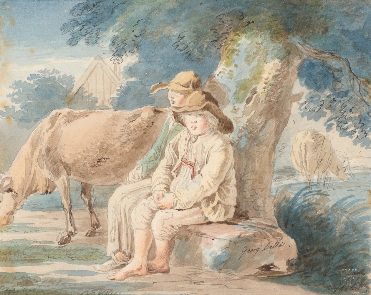 Fiúk egy fa alatt alkotó: Johann Georg von Dillis