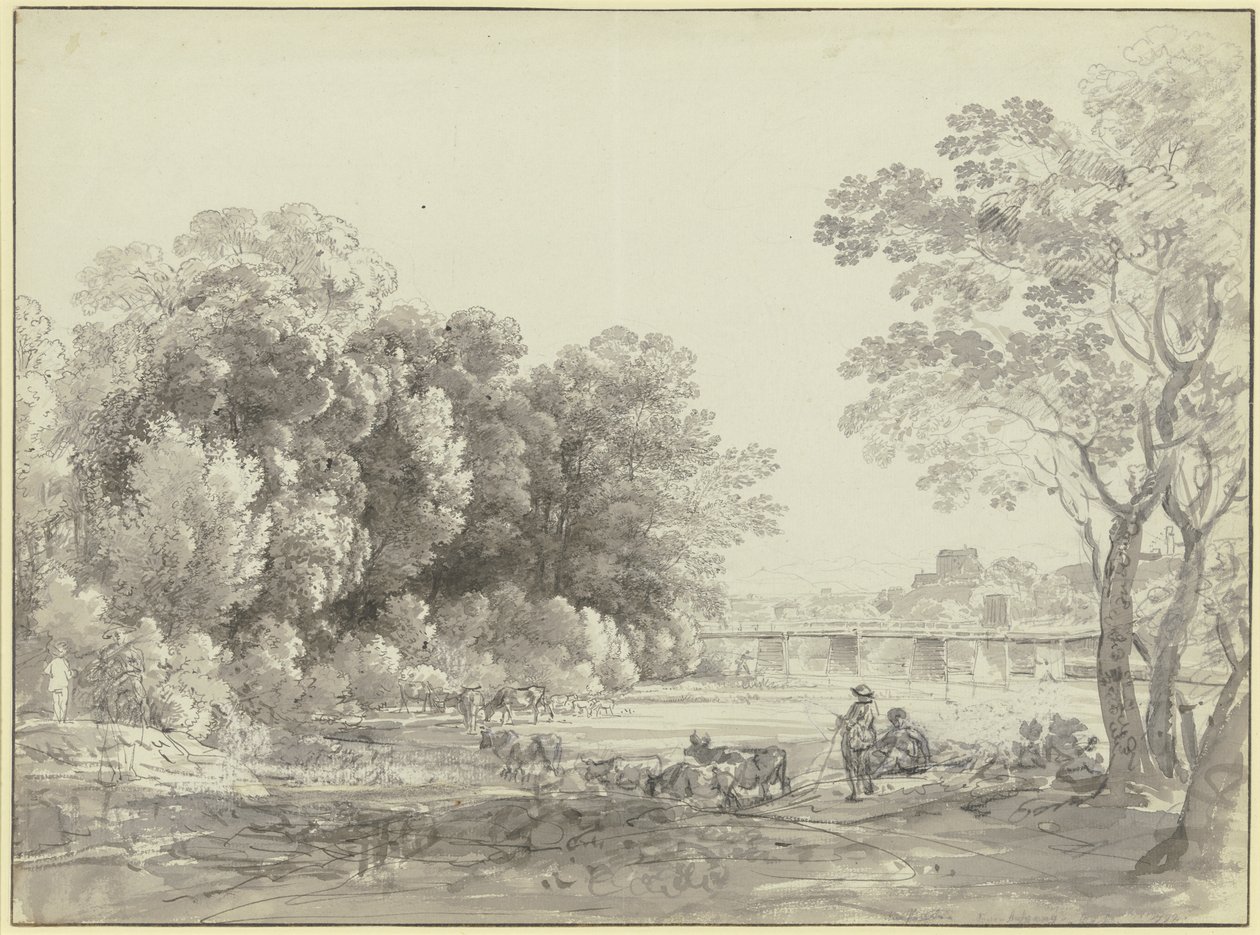 Prater-sziget Münchenben alkotó: Johann Georg von Dillis