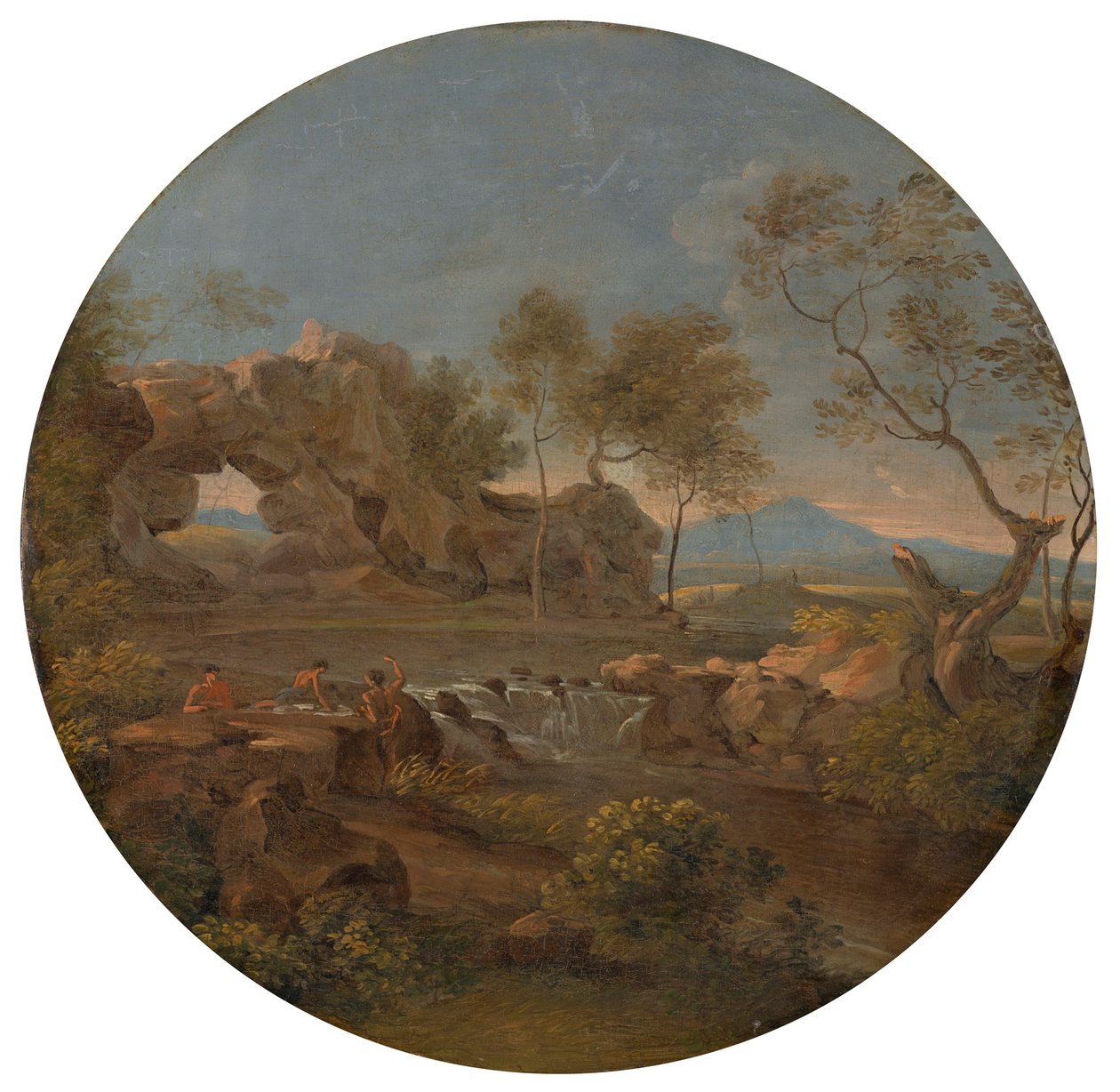Déli táj sziklakapuval alkotó: Johann Georg von Dillis