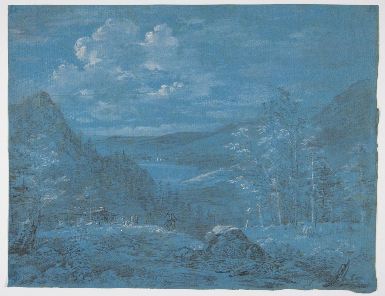 Kilátás az Ankl-Alpe-ra és a Schliersee-re alkotó: Johann Georg von Dillis
