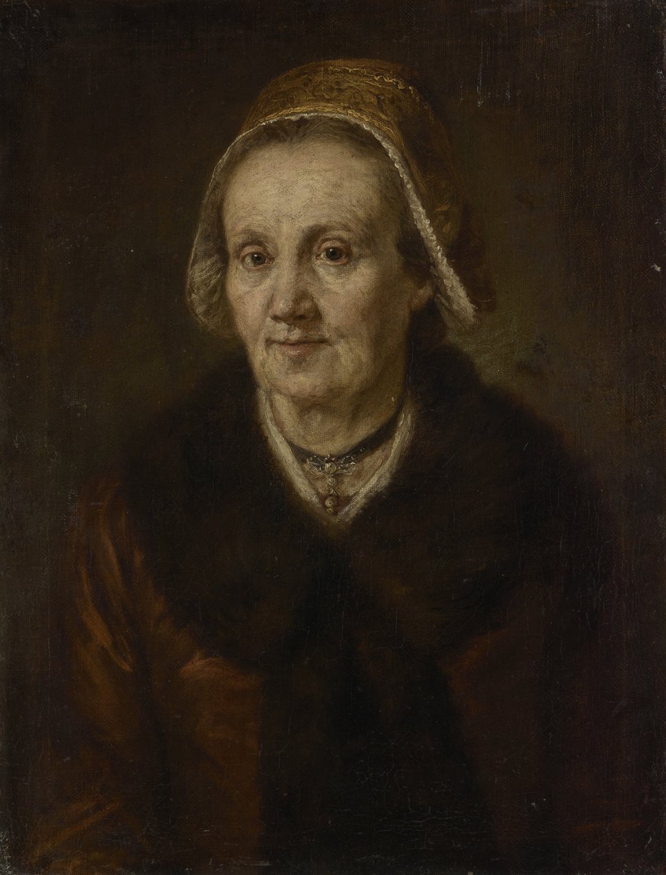 Idős nő kapucnival alkotó: Johann Georg von Edlinger