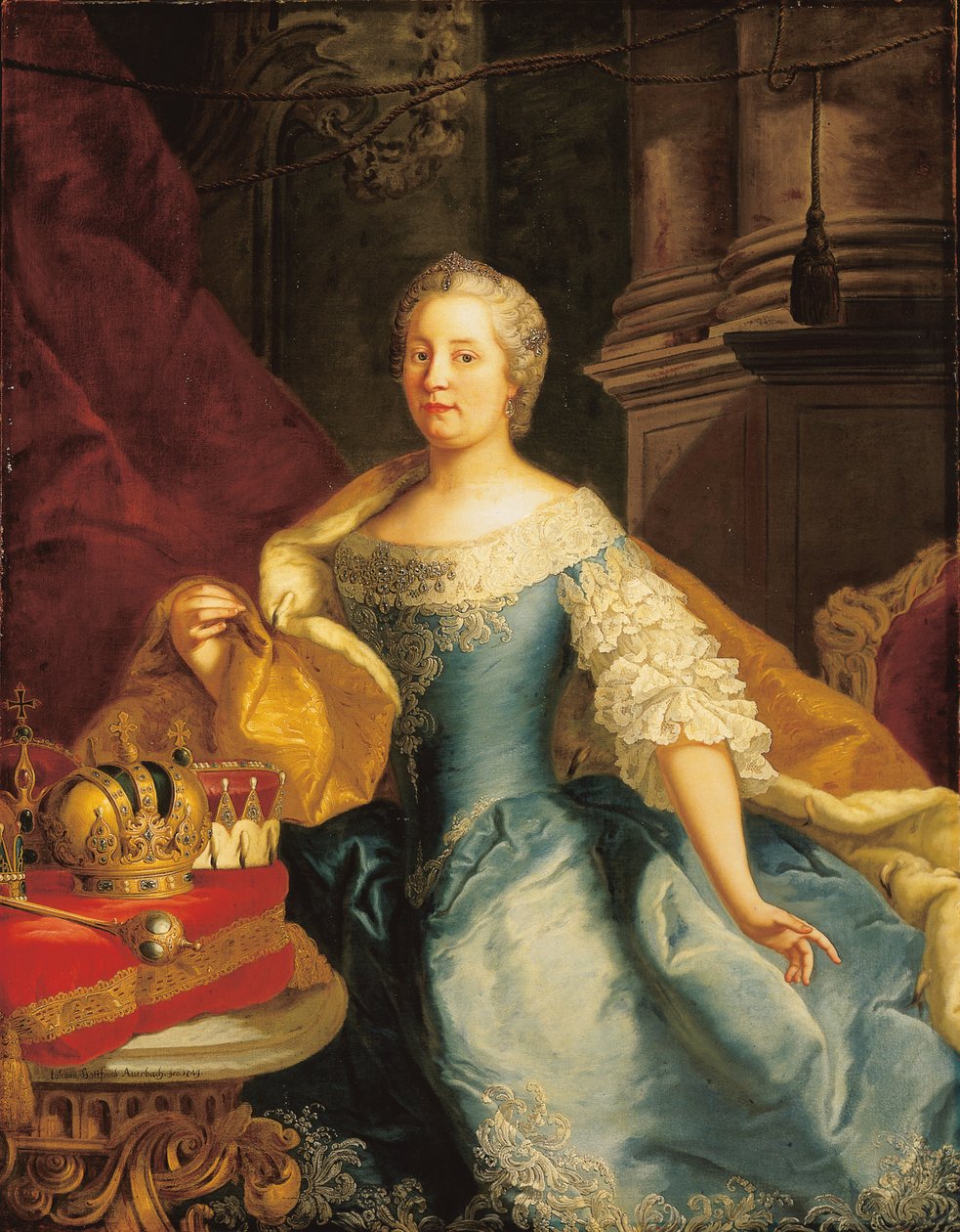 Mária Terézia császárné portréja, 1749 alkotó: Johann Gottfried Auerbach