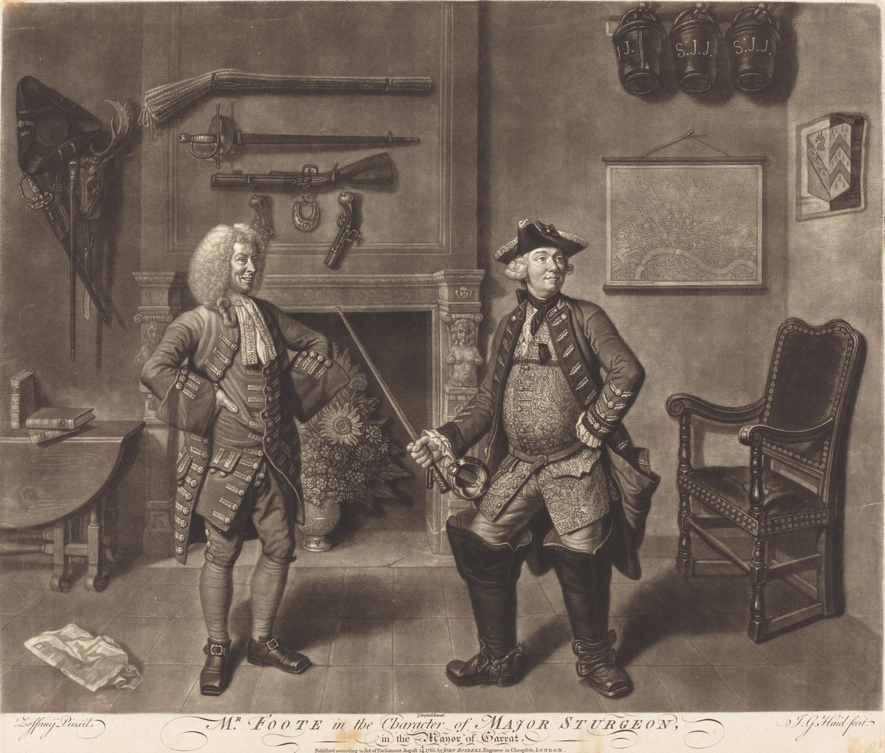 Mr. Foote Sturgeon őrnagy karakterében, Garratt polgármesterében alkotó: Johann Gottfried Haid after Johann Zoffany