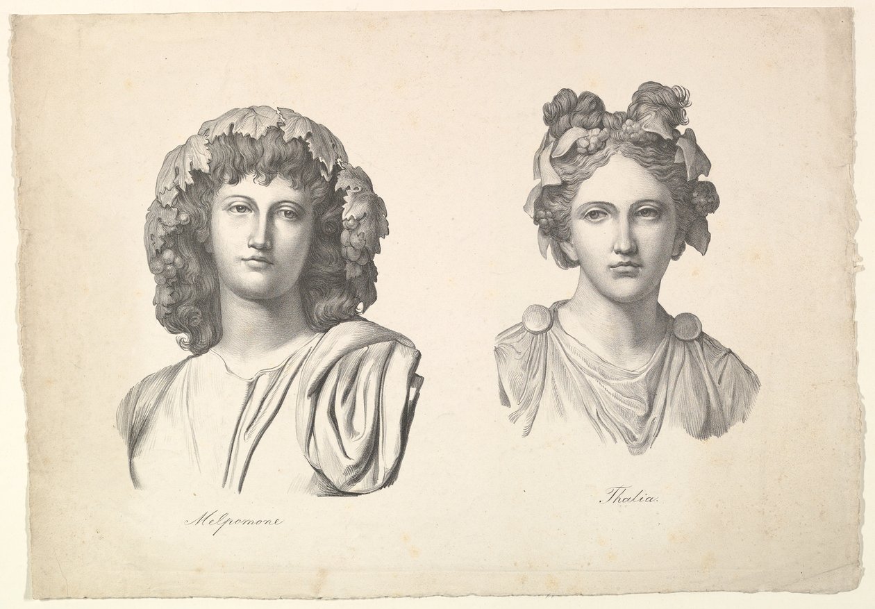 Melpomene és Thalia, 1823-26. alkotó: Johann Gottfried Schadow