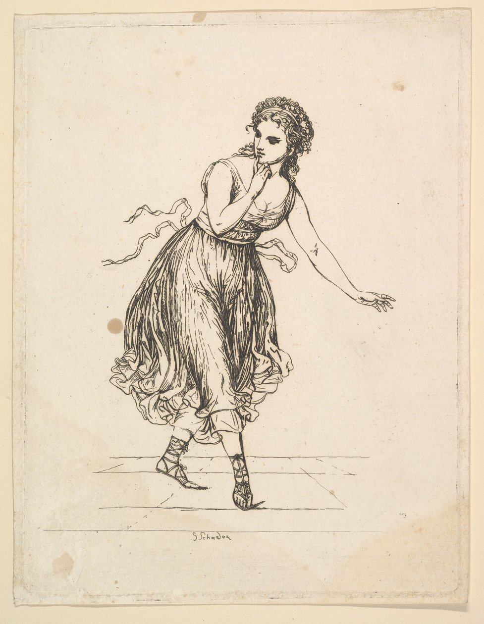 Woman Alone, a The Dancing Pair Vigano.n.d. sorozatból. alkotó: Johann Gottfried Schadow