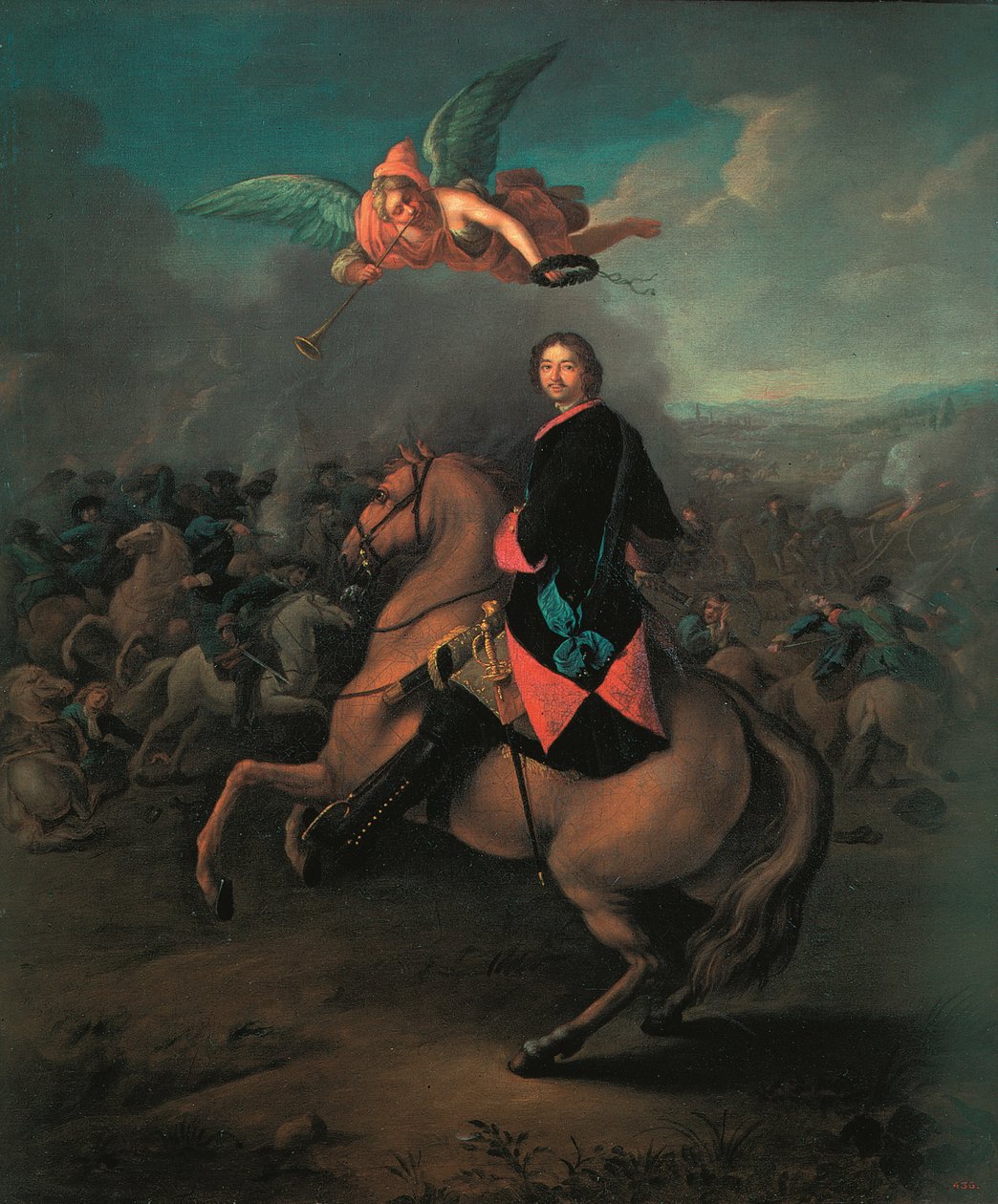 I. Péter a poltavai csatában, 1710-es években alkotó: Johann Gottfried Tannauer
