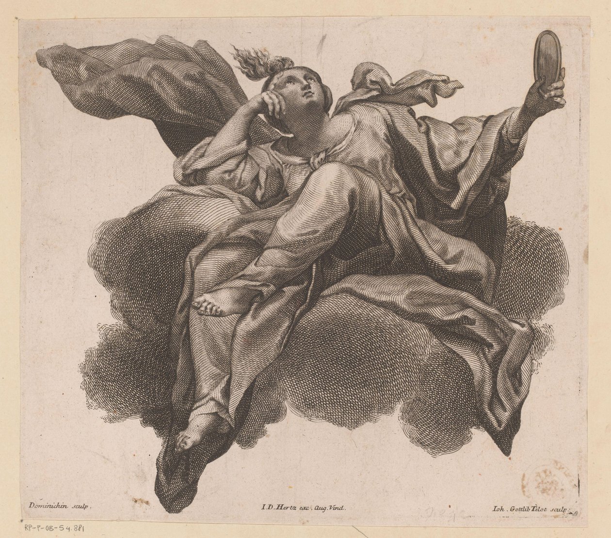 Prudentia tükörrel a kezében alkotó: Johann Gottfried Thelott