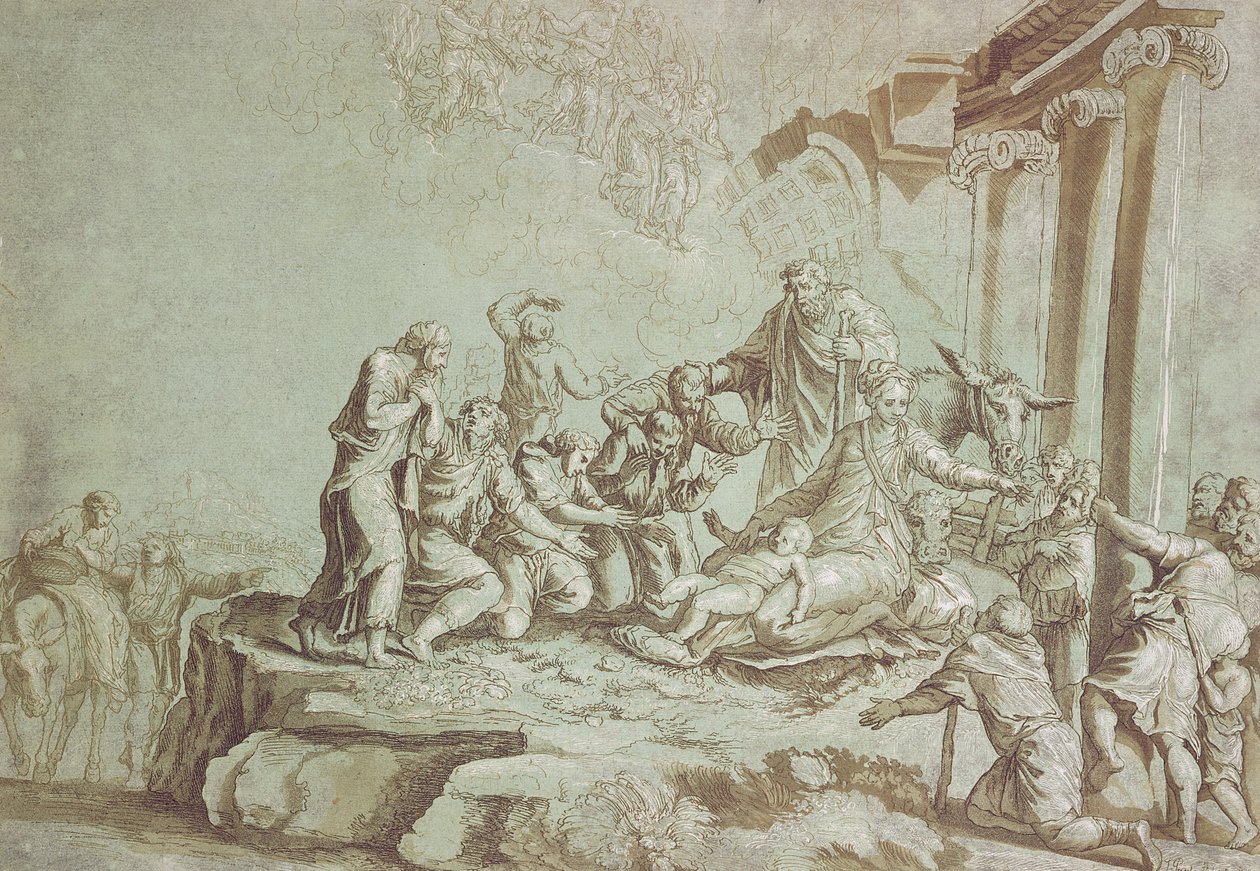 A Pásztorok imádata alkotó: Johann Gottlieb Prestel