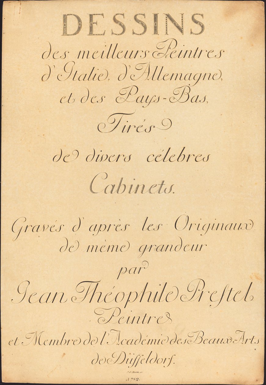Olaszország, Németország és Hollandia legjobb festőinek rajzai, különböző híres szekrényekből alkotó: Johann Gottlieb Prestel, Maria Catharina Prestel, and Regina Schönecker