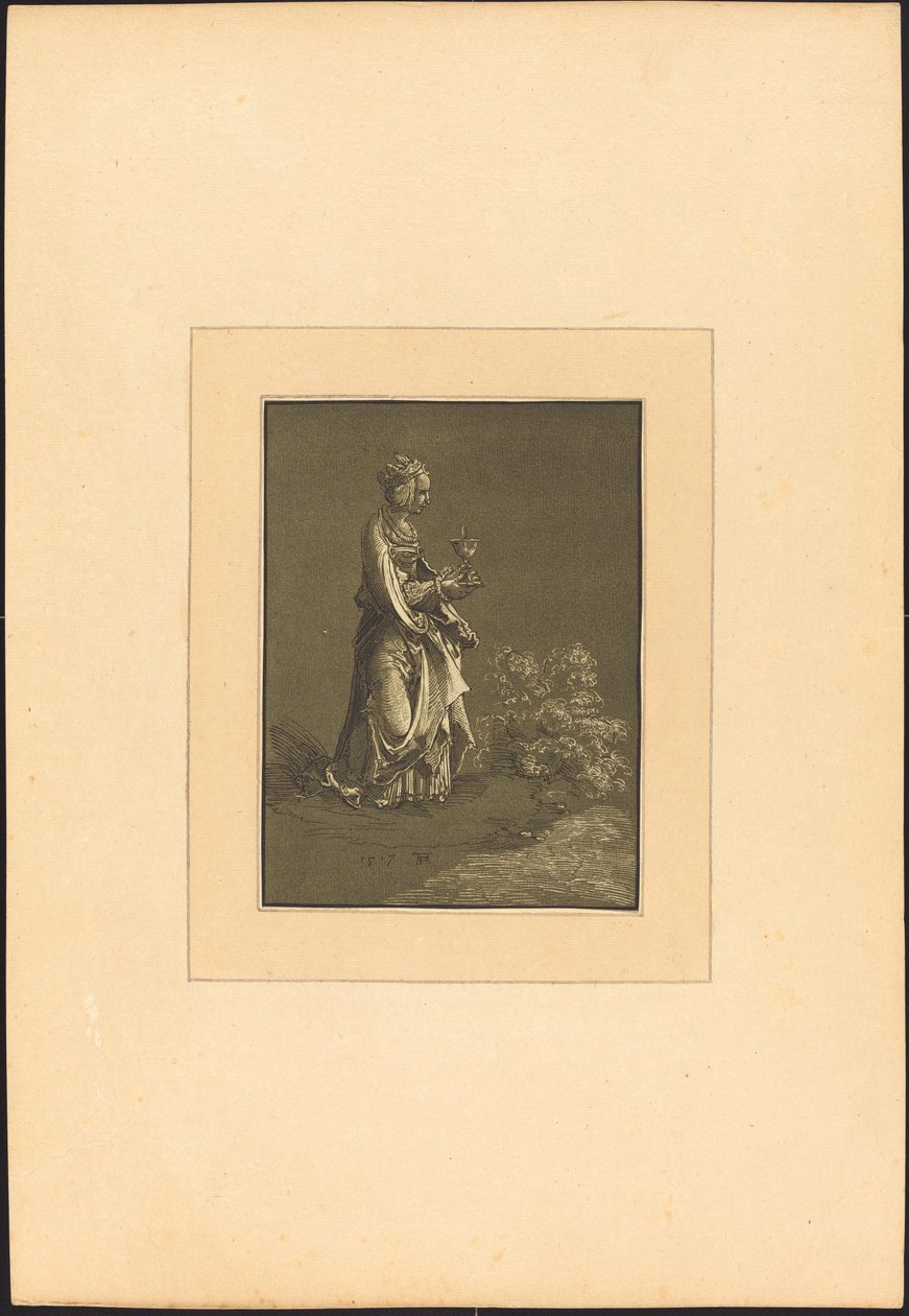 szent barbara alkotó: Johann Gottlieb Prestel after Albrecht Altdorfer