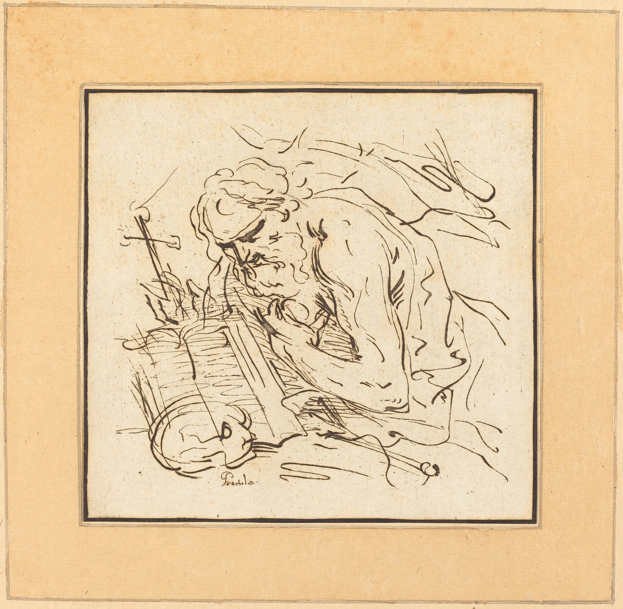 Szent Jeromos alkotó: Johann Gottlieb Prestel after Domenichino