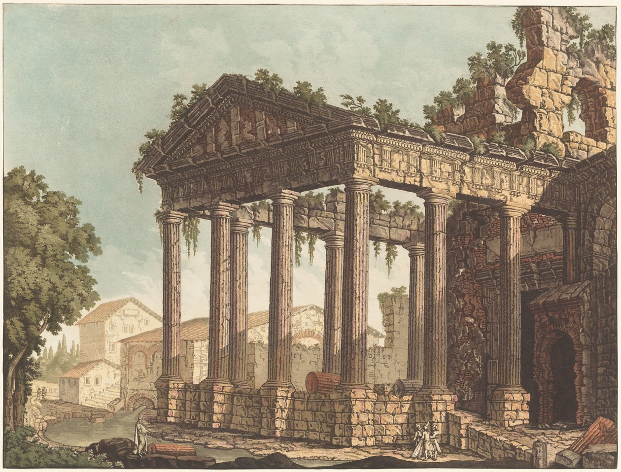 Herkules temploma Coriban alkotó: Johann Gottlieb Prestel, probably after Alessandro Moretti