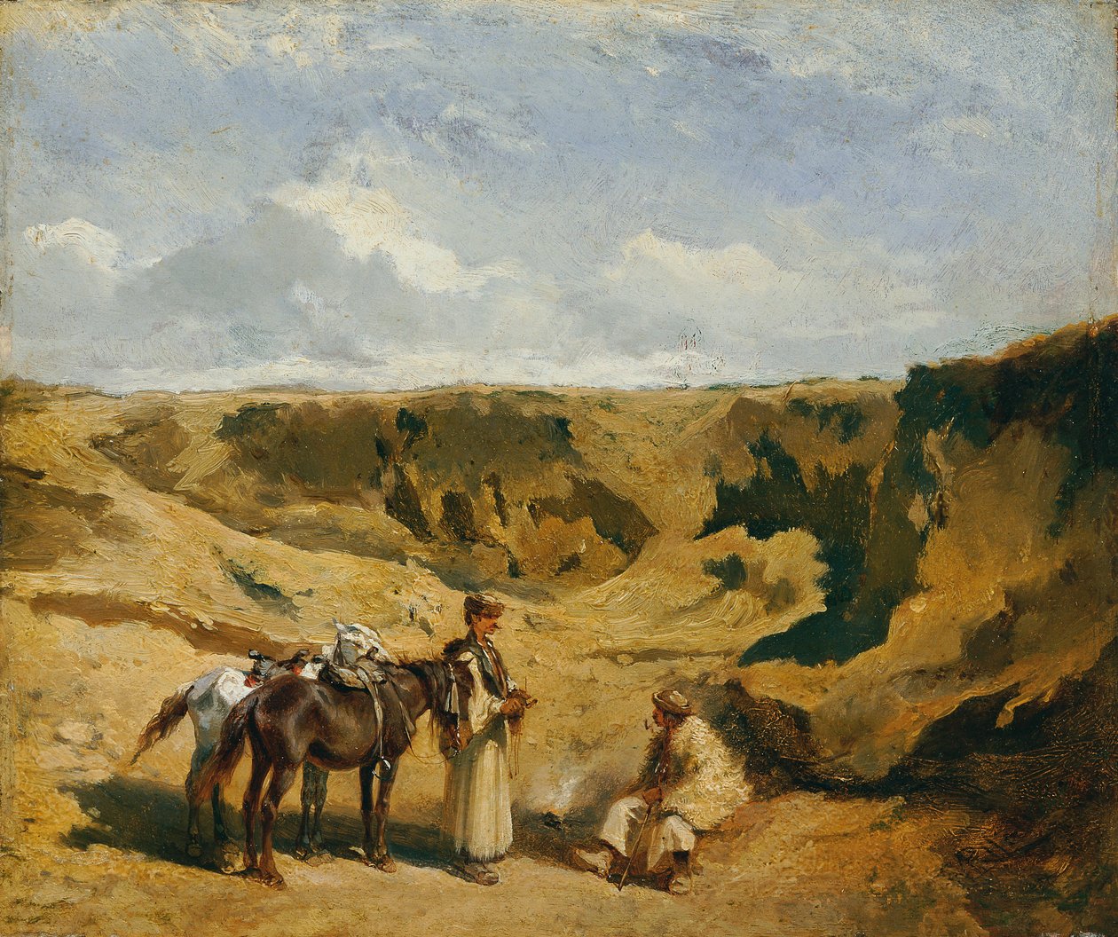 Két magyar két lóval a Pusztán alkotó: Johann Gualbert Raffalt