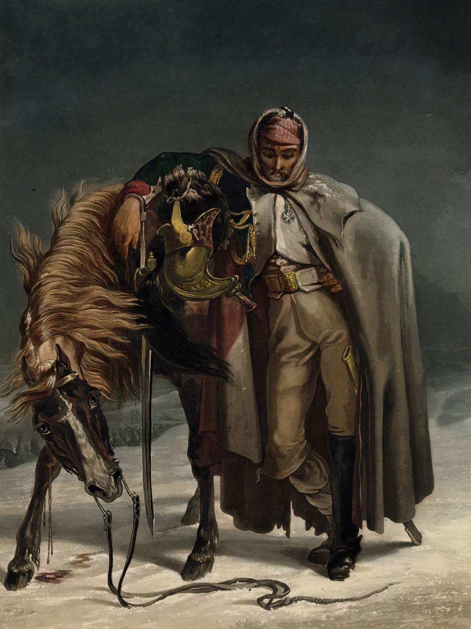 A svájci őrök dragonyosa az orosz hadjáratban, 1812 körül alkotó: Johann Heinrich Bleuler