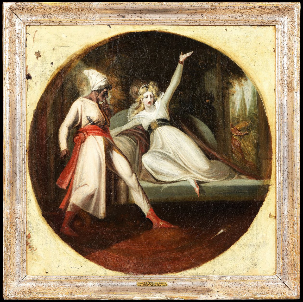 Leonora felfedezi Alonzo tőrét alkotó: Johann Heinrich Füssli