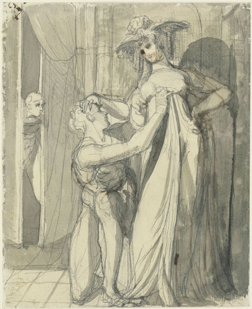 Siegfriedet és Kriemhildet Hagen lepi meg alkotó: Johann Heinrich Füssli