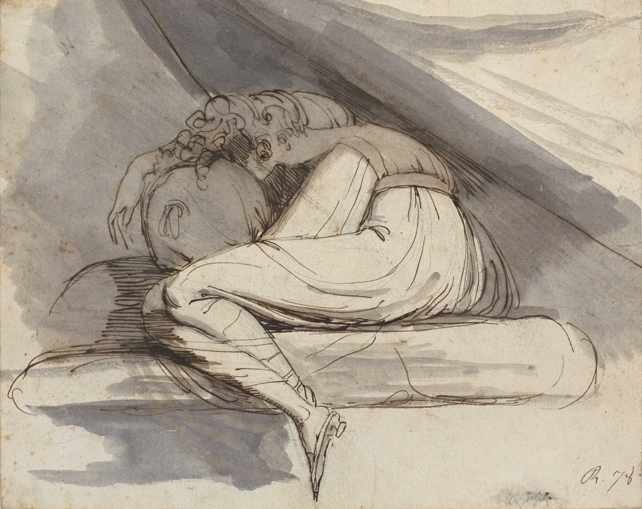 Ülő, összegömbölyödött nő alkotó: Johann Heinrich Füssli