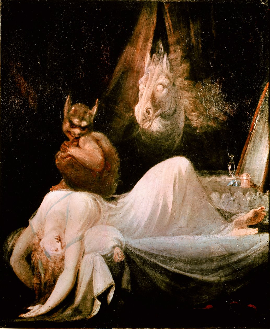 Johann Henrich Fussli (1741-1825) rémálom festménye, svájci iskola alkotó: Johann Heinrich Füssli