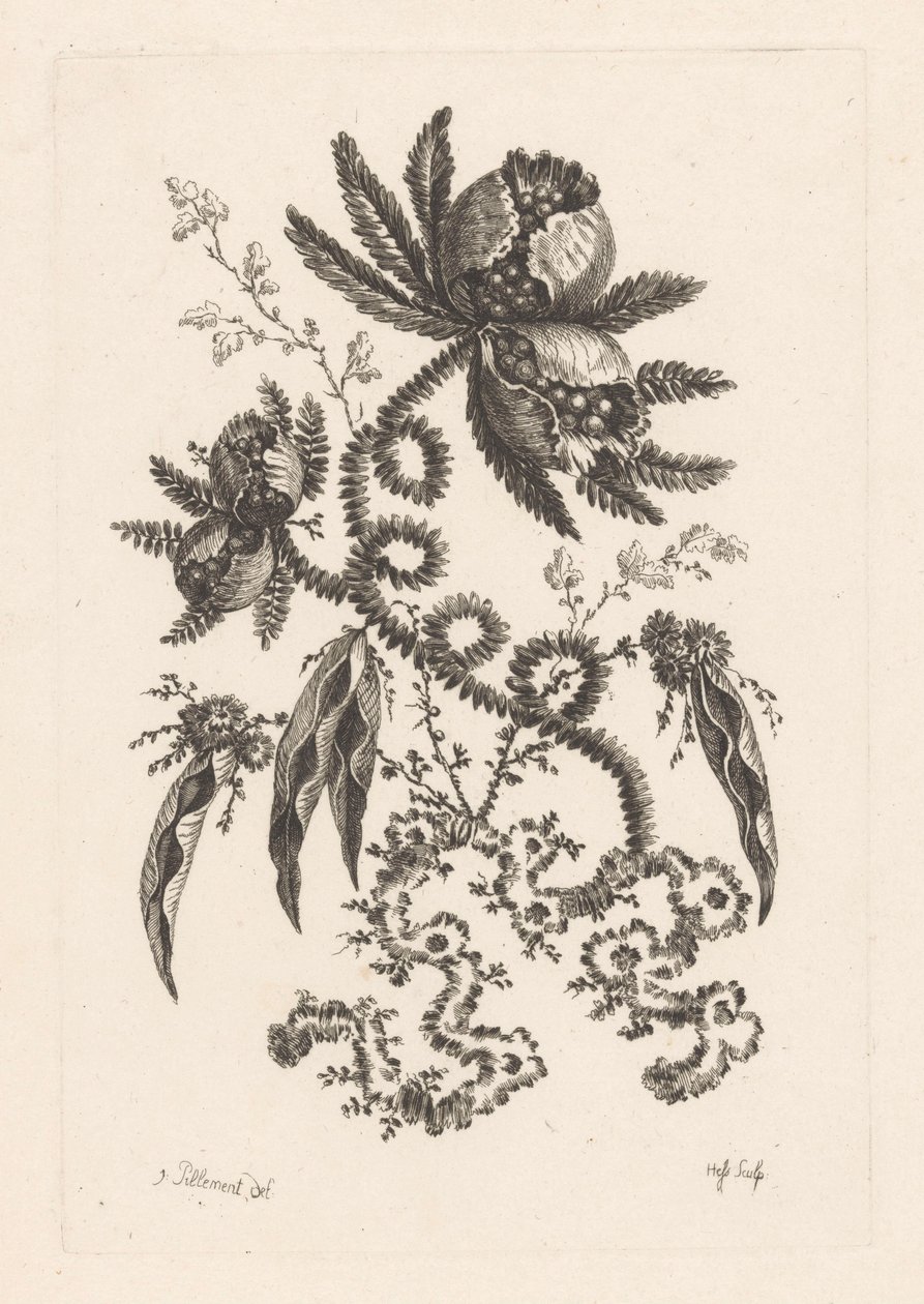 Virágok bogyókkal Fleures Baroque (sorozat címe) alkotó: Johann Heinrich  Hess