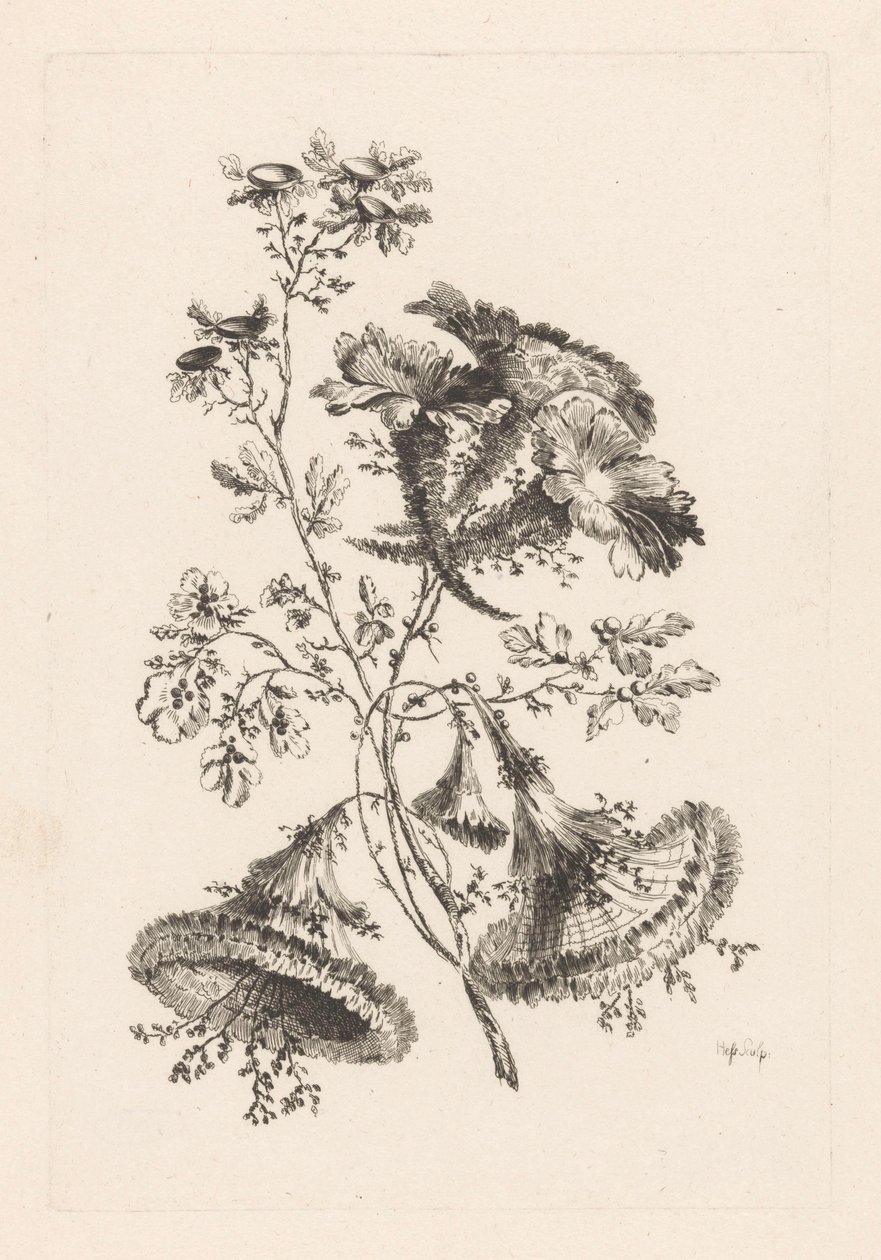 Háromszög alakú virágok Fleures Baroque (sorozat címe) alkotó: Johann Heinrich  Hess