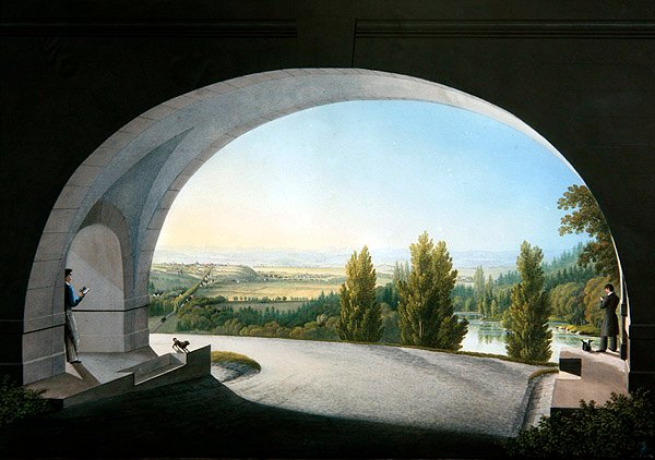 Wilhelmshöhe, Kassel, Németország (guache papíron) alkotó: Johann Heinrich II Bleuler