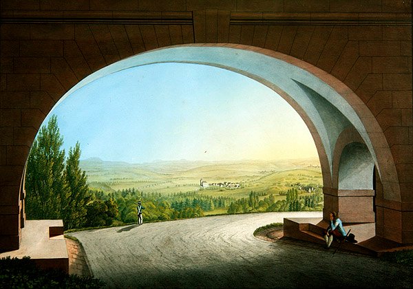 Wilhelmshöhe, Kassel, Németország (guache papíron) alkotó: Johann Heinrich II Bleuler