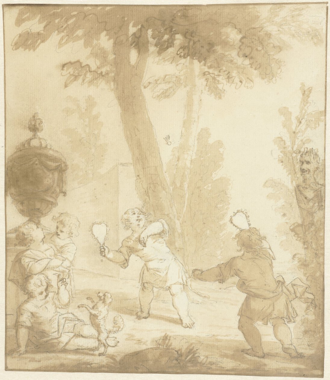 Allegorikus ábrázolás játszó gyerekekkel alkotó: Johann Heinrich Keller (II)