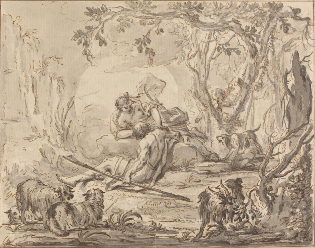 Diana és Endymion alkotó: Johann Heinrich Keller