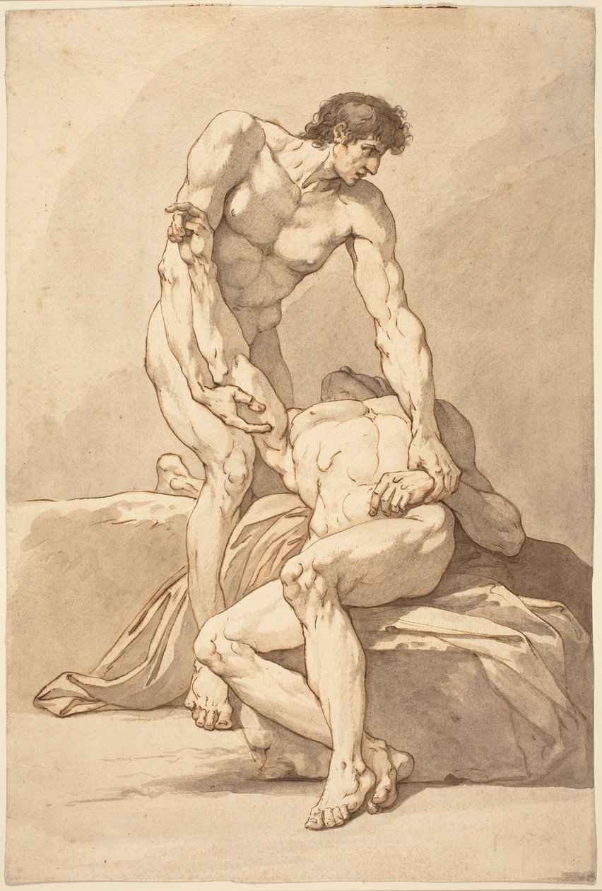 Két meztelen férfi alkotó: Johann Heinrich Lips