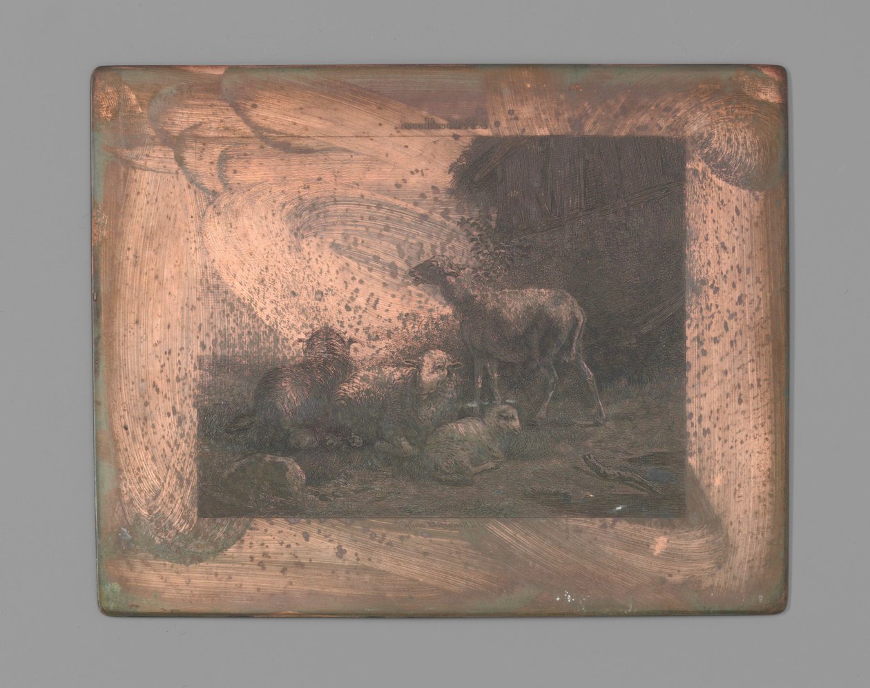 Négy bárány alkotó: Johann Heinrich Maria Hubert Rennefeld (signed by artist)