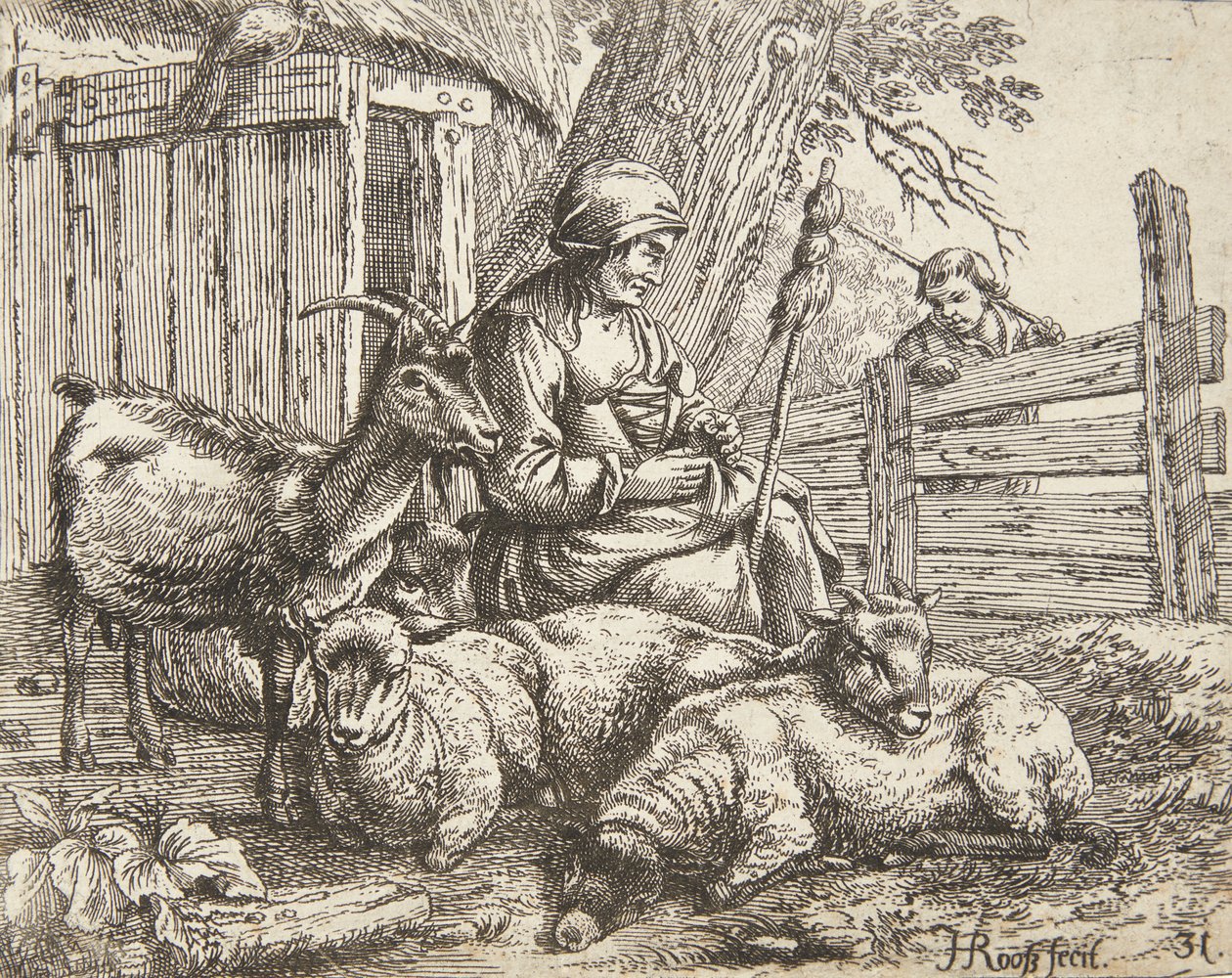 Egy forgó kerék alkotó: Johann Heinrich Roos