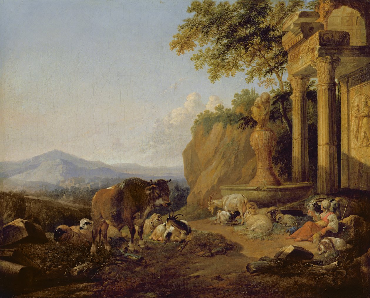 Táj romokkal, 1670 alkotó: Johann Heinrich Roos