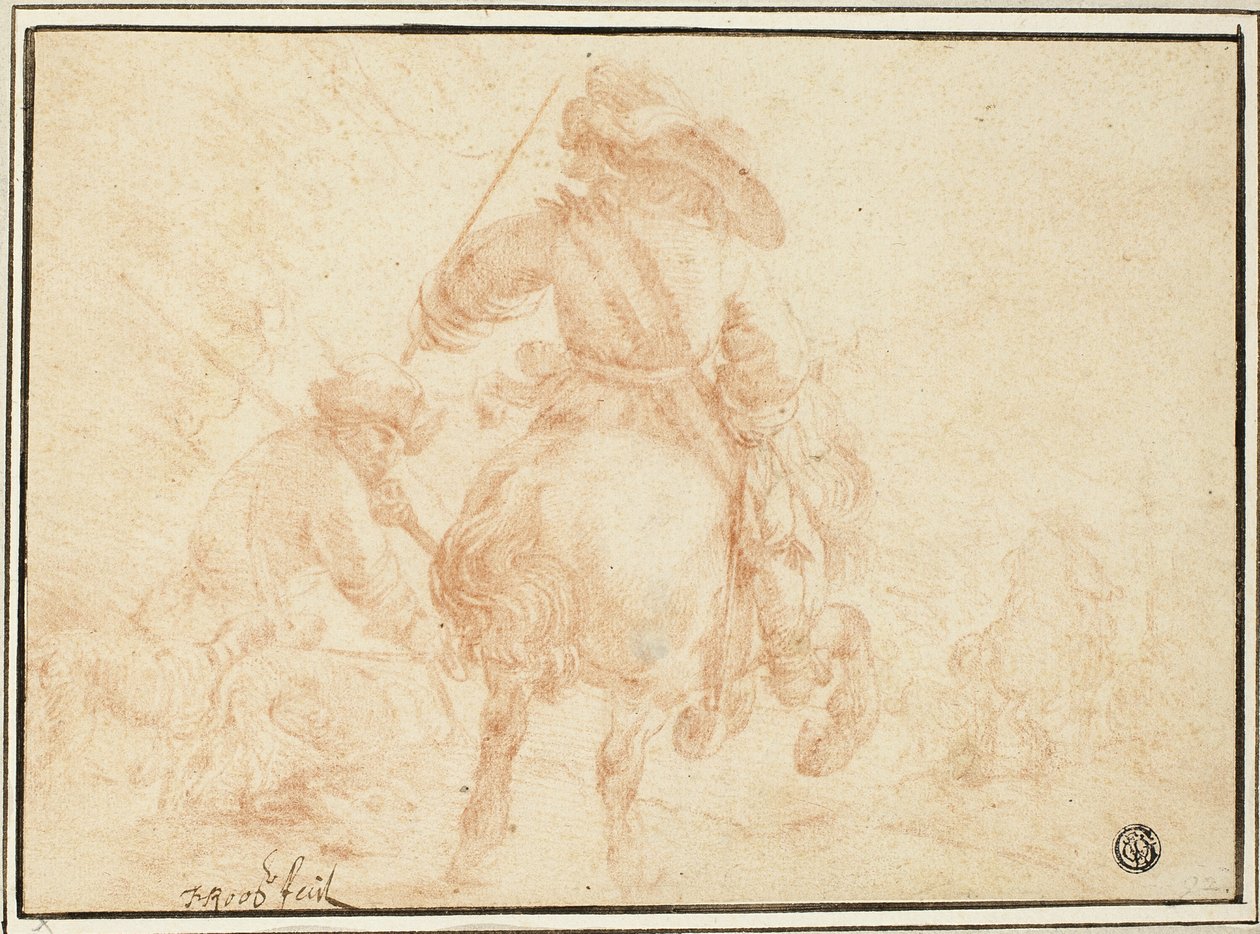 Katonák lóháton alkotó: Johann Heinrich Roos