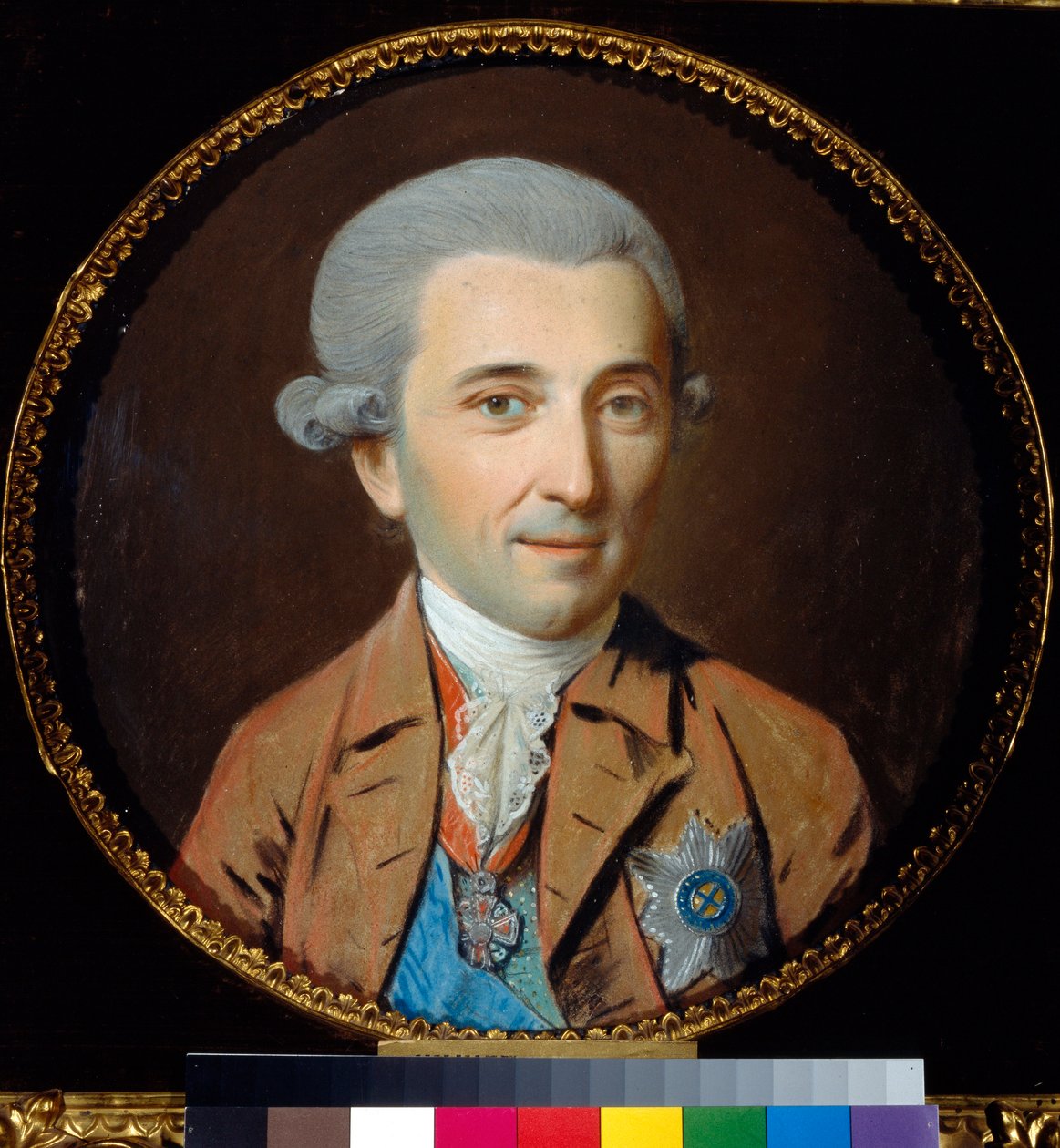 Nyikolaj Ivanovics Saltykov herceg portréja (1736-1816) - Johann Heinrich Schmidt (1749-1829) életműve, pasztell papíron (27,5x27,5 cm), 1780 körül - Nyikolaj I. Saltykov herceg portréja, Pasztell papíron J.H. Kovács alkotó: Johann Heinrich Schmidt