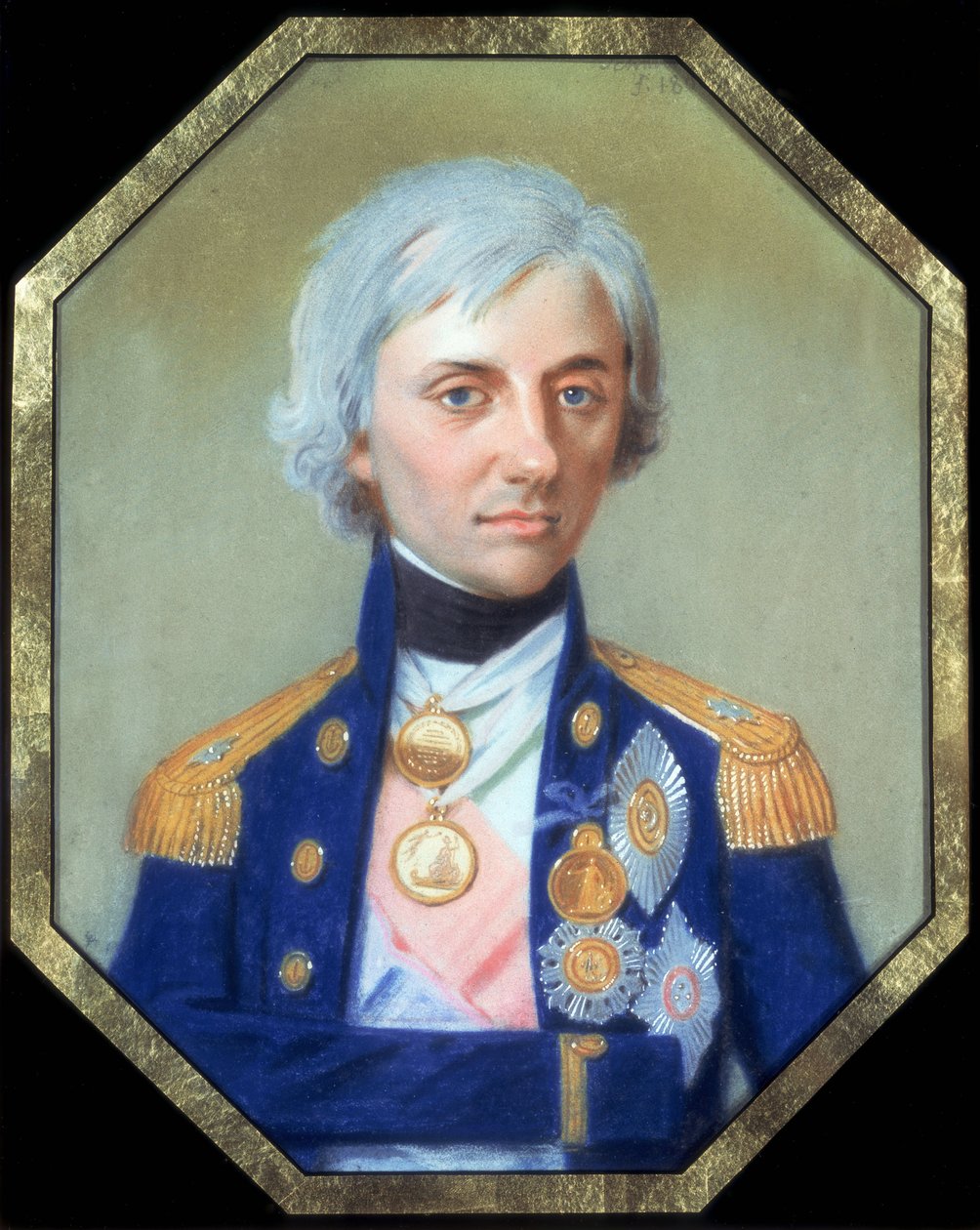 Sir Horatio Nelson (1758-1805) ellentengernagy portréja Johann Heinrich Schmidt (1749-1829) alkotása. Pasztellrajz alkotó: Johann Heinrich Schmidt