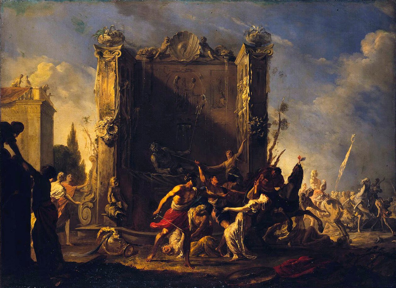 A szabin nők megerőszakolása, 1630-1640. alkotó: Johann Heinrich Schoenfeld