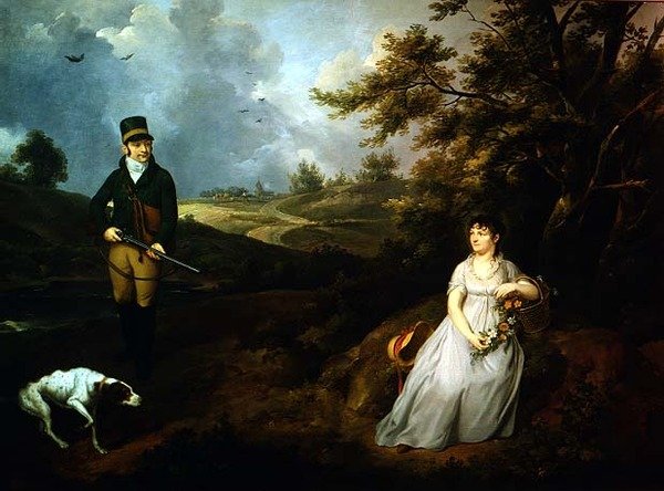 Egy úriember és hölgy portréja alkotó: Johann Heinrich Schroder
