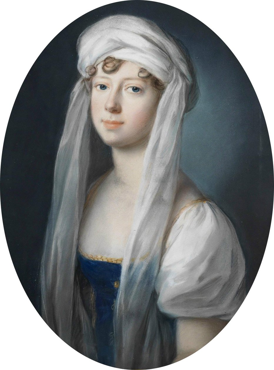 Johann Heinrich Schröder - Marija Pavlovna Romanova orosz nagyhercegnő mint Szász-Weimar-Eisenach örökös hercegnője 1806-ban alkotó: Johann Heinrich Schroder