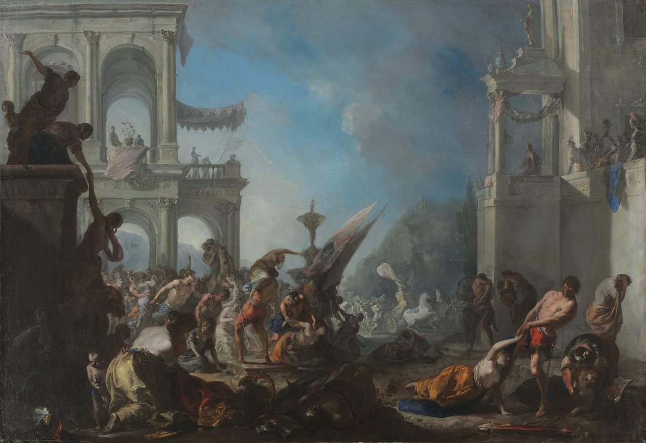 A szabin nők elrablása, c. 1640. alkotó: Johann Heinrich Schönfeld