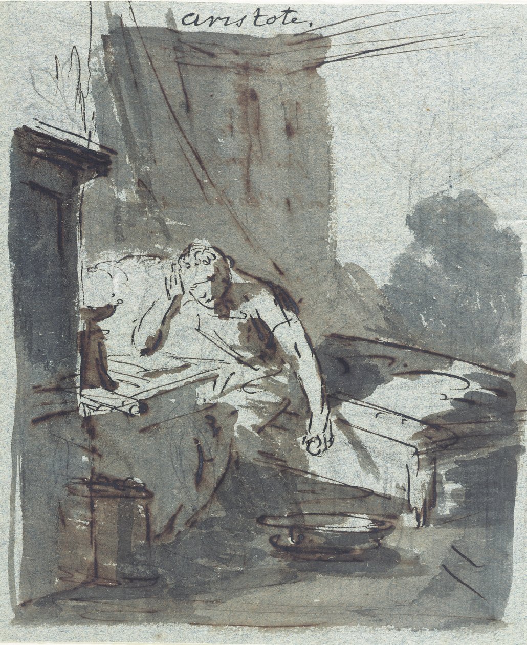 Arisztotelész (grafit, tinta és mosás papíron) alkotó: Johann Heinrich Tischbein