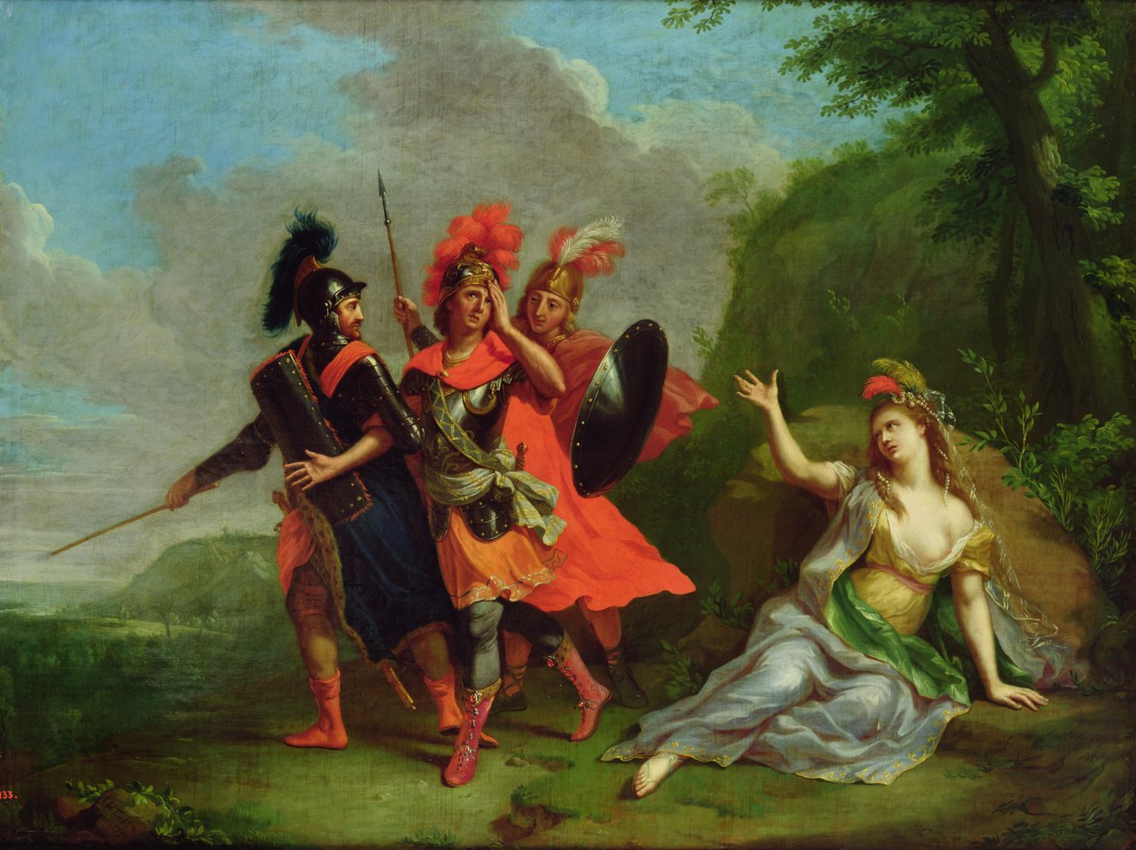 Carlo és Ubaldo kiragadja Rinaldot Armida karjából, 1783 alkotó: Johann Heinrich Tischbein