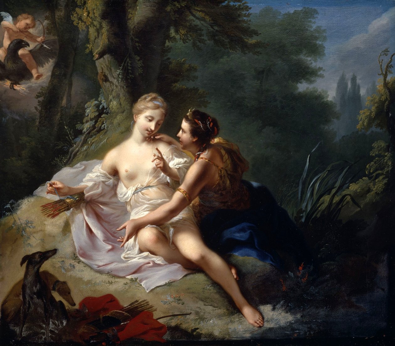 Jupiter Diana alakjában elcsábítja Kallistót alkotó: Johann Heinrich Tischbein