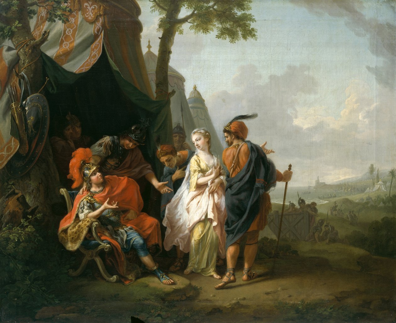 Briseis elrablása Akhilleusz sátrából alkotó: Johann Heinrich Tischbein